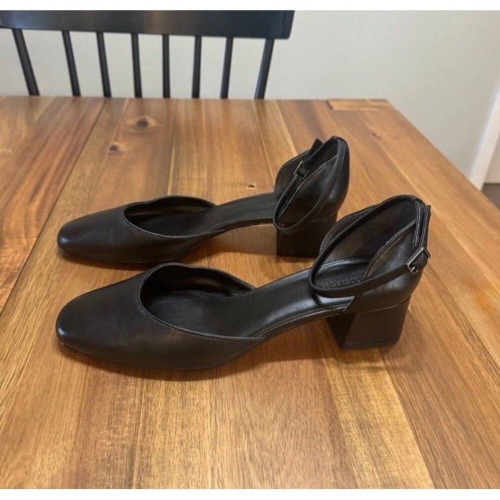 Nordstrom Mary Jane Ankle Strap Low Heel Black 9